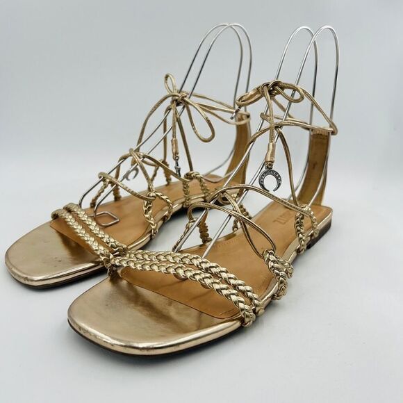 Schutz Lunah Braided Flat Gladiator Sandals Size 9.5B - Picture 3 of 13